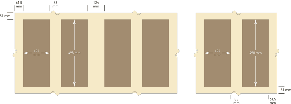 ab pano 25 - dimensions face absorbeurs